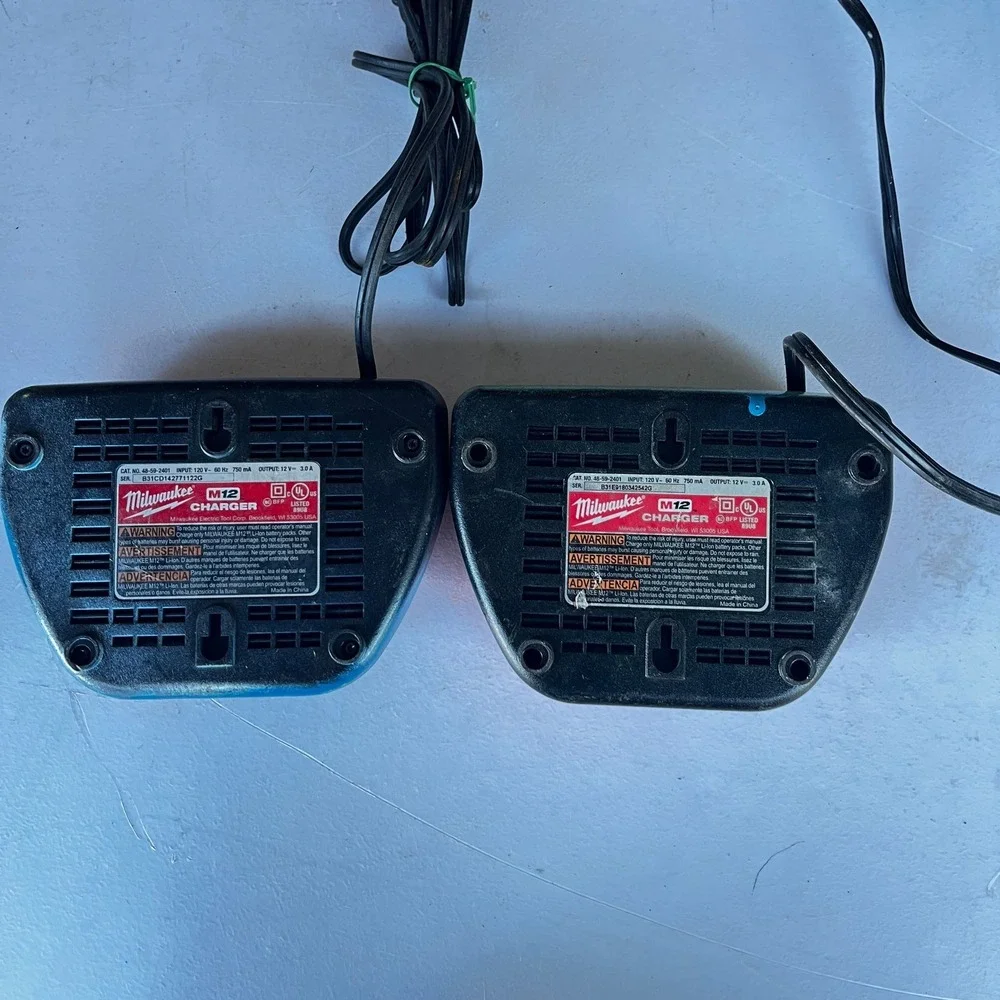 Lot of 2 Milwaukee 48-59-2401 Charger Battery M12 Red